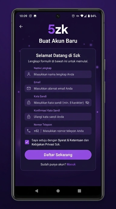 Panduan Mudah Daftar Akun Baru 5zk untuk Pengguna Android
