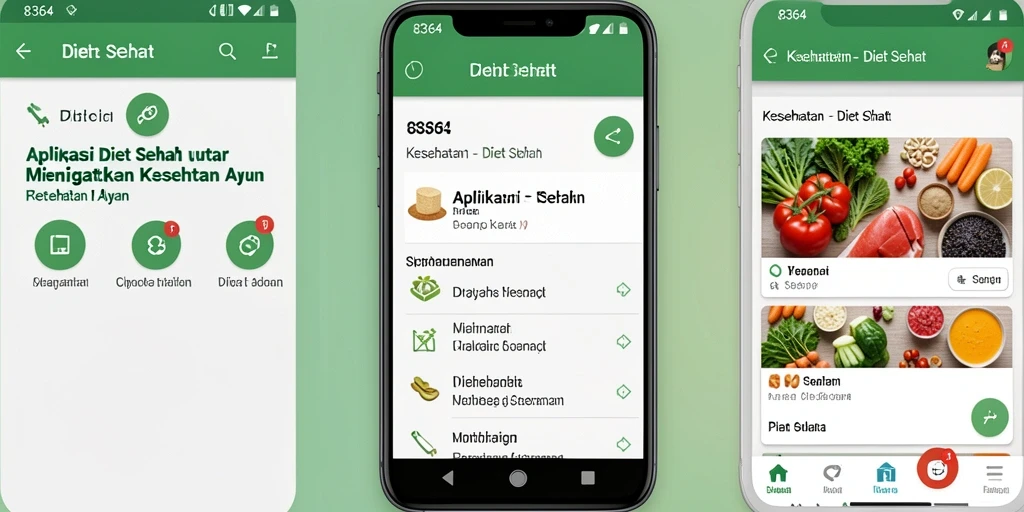 Antarmuka aplikasi Diet Sehat yang menarik dan mudah digunakan.