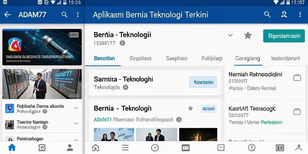 Tampilan antarmuka aplikasi ADAM77 yang modern dan menarik.