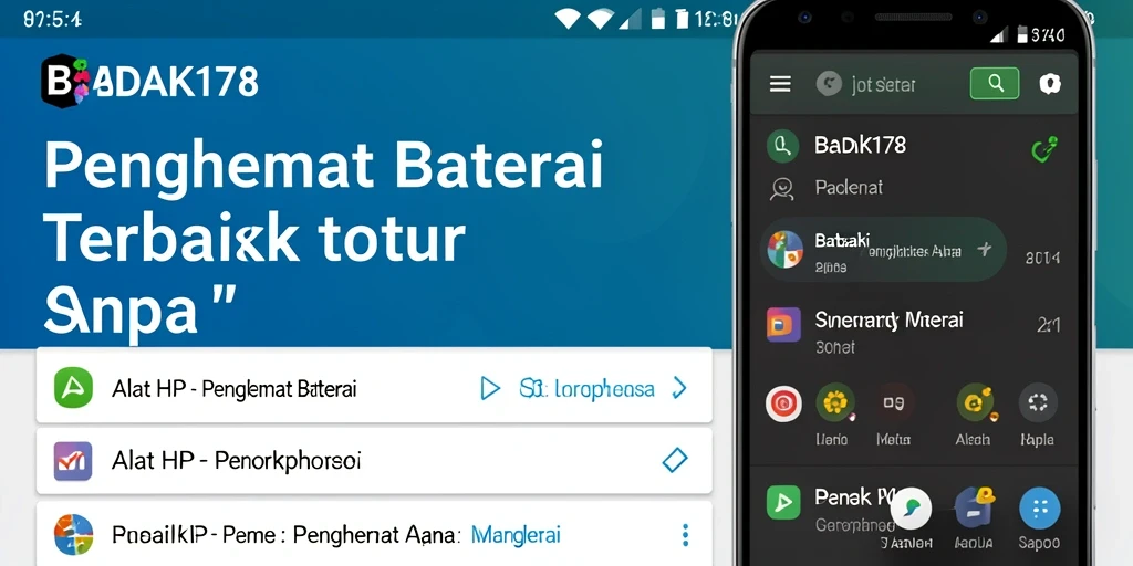 Antarmuka pengguna aplikasi BADAK178 yang intuitif dan berfungsi untuk penghemat baterai.