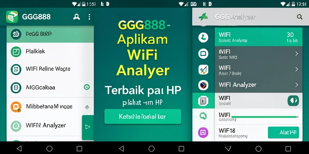 Antarmuka GGG888 menampilkan analisis jaringan WiFi secara jelas dan informatif.