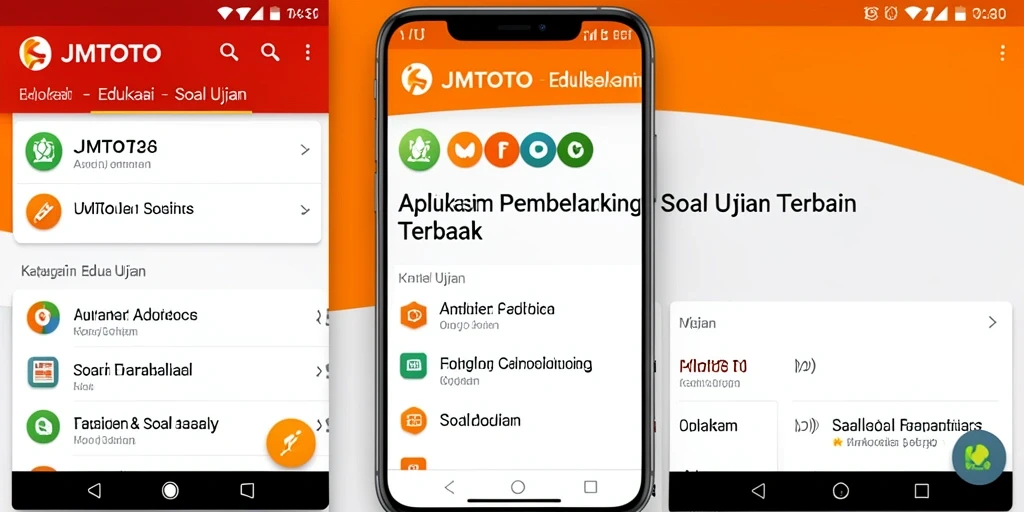 Tampilan antarmuka JMTOTO untuk soal ujian yang interaktif.