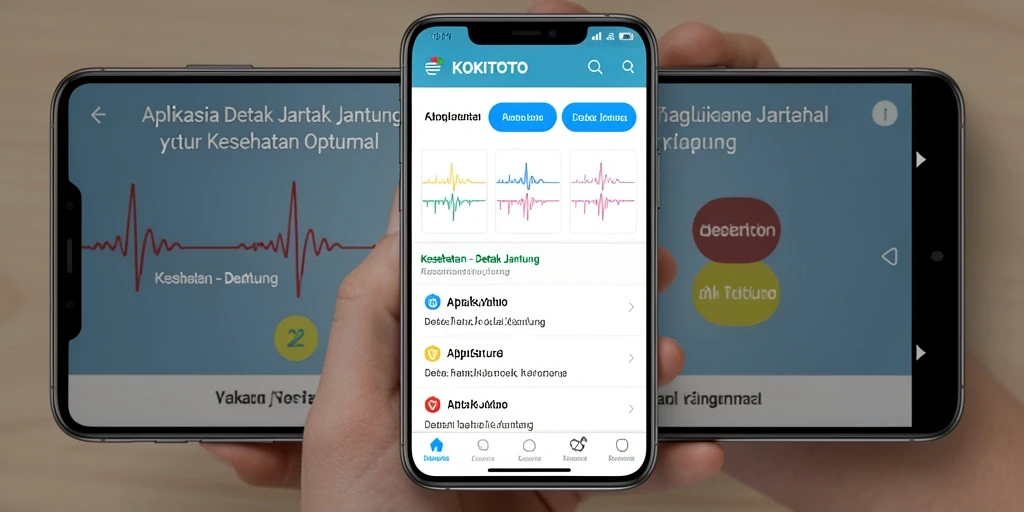 Screenshot antarmuka KOKITOTO menampilkan fitur detak jantung.