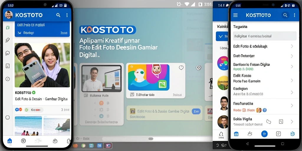 Antarmuka KOSTOTO menunjukkan fitur pengeditan gambar yang intuitif dan beragam.