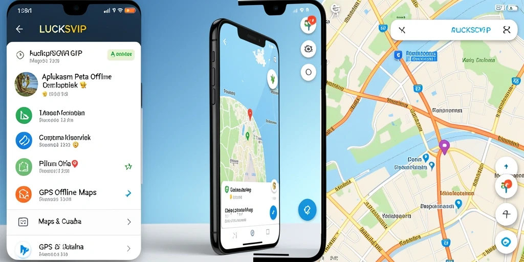 Tampilan antarmuka <strong>LUCKSVIP</strong> yang ramah pengguna untuk GPS Offline Maps.