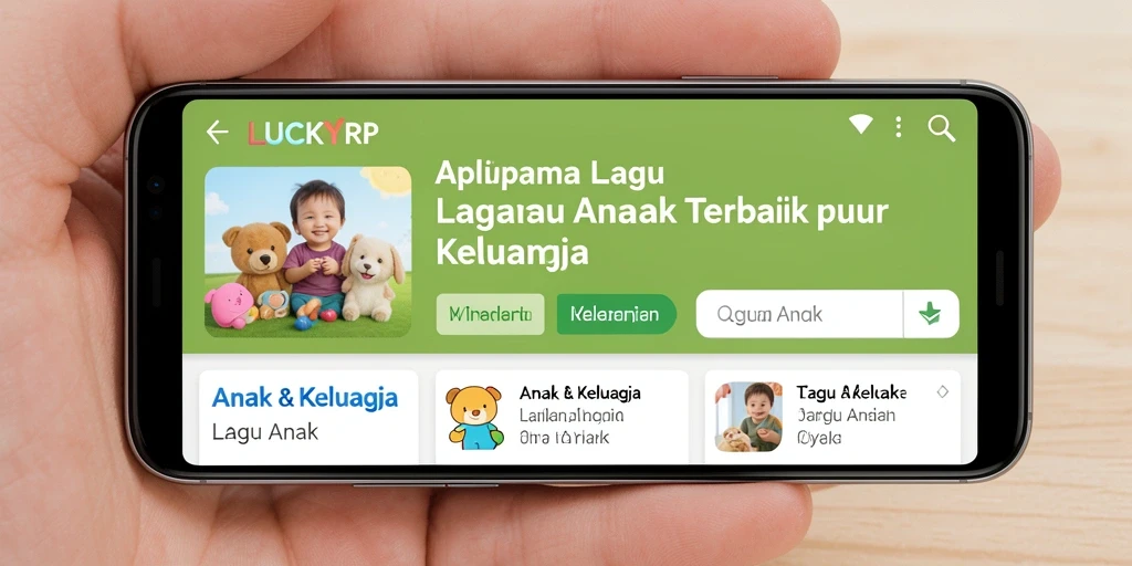 Antarmuka LUCKYRP yang ceria dan interaktif untuk anak-anak.