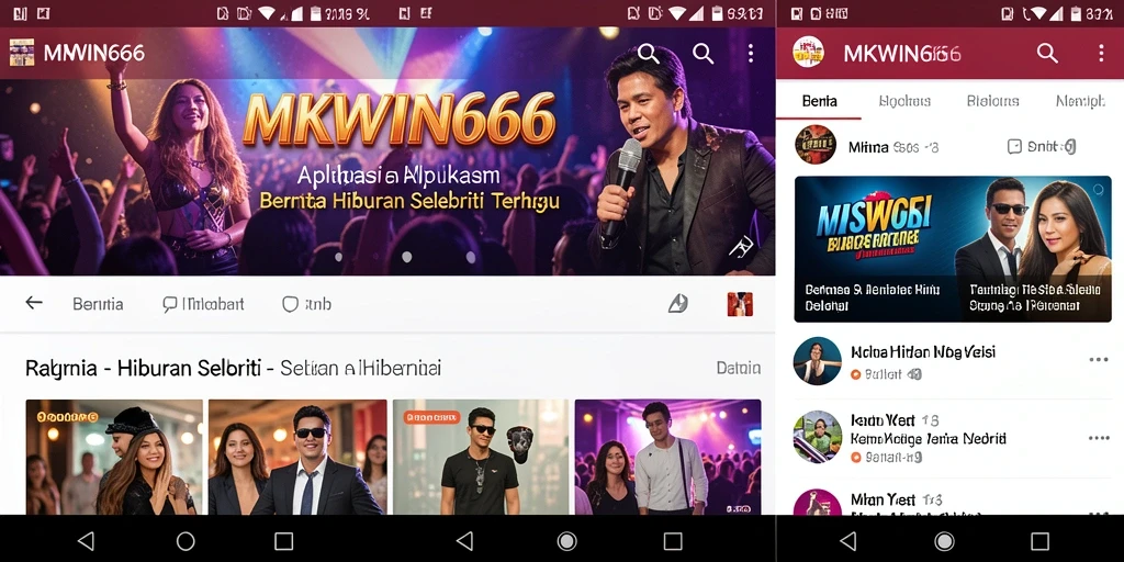 Antarmuka MKWIN666 menampilkan berita dan informasi hiburan selebriti yang menarik.