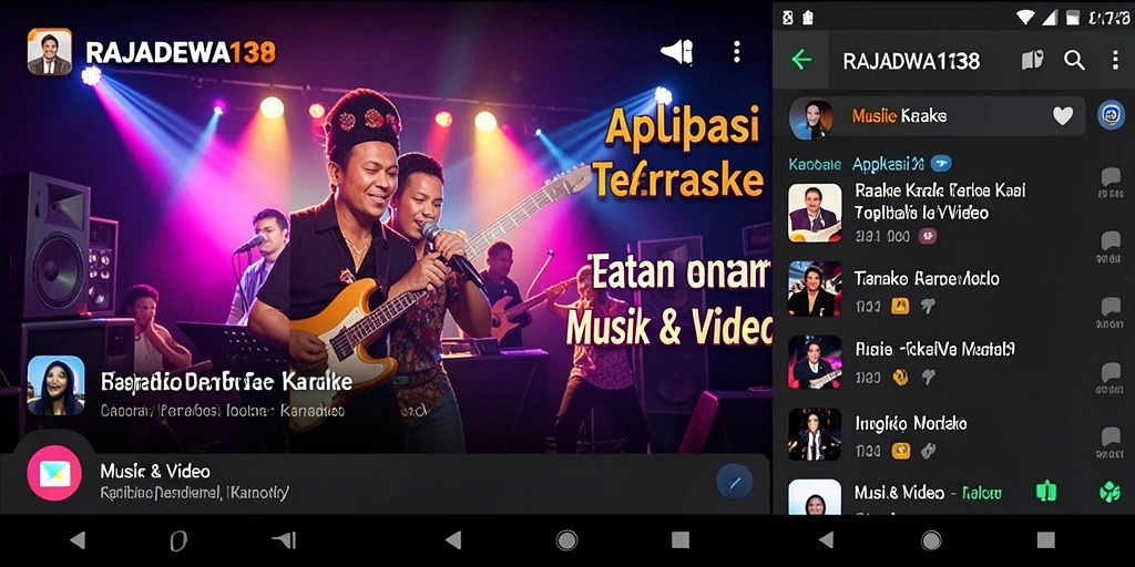 Tampilan antarmuka pengguna aplikasi karaoke RAJADEWA138.