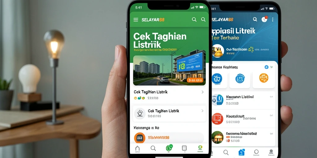 Tampilan antarmuka aplikasi Cek Tagihan Listrik SELAYAR88.