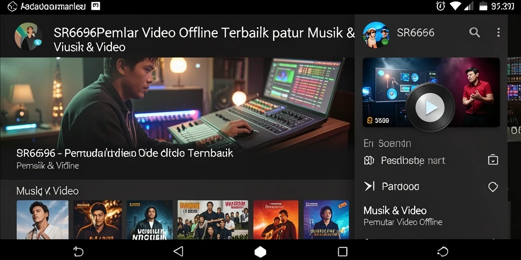 Tampilan antarmuka SR6666 dengan fitur Pemutar Video Offline yang intuitif.