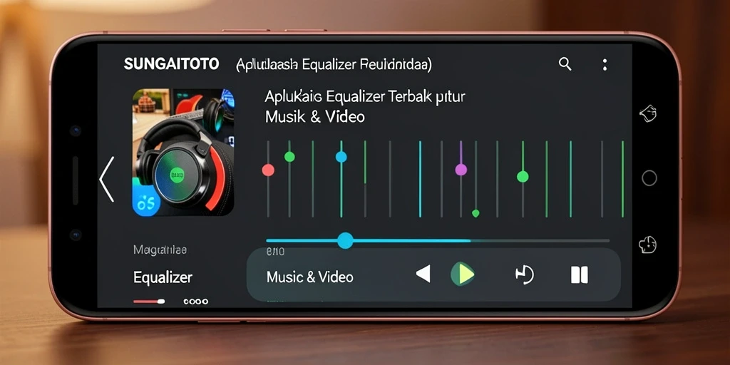 Tampilan antarmuka SUNGAITOTO yang menarik dengan kontrol Equalizer.